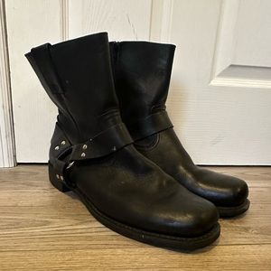 Boulder Creek Trading Company Black Leather Motorcycle Boots